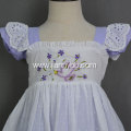 Wholesale lovely hand embroidery swiss dots girl dress